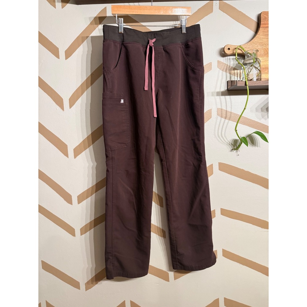 FIGS Scrub Pants Womens S Brown Technical Collection Straight Leg Cargo Pockets